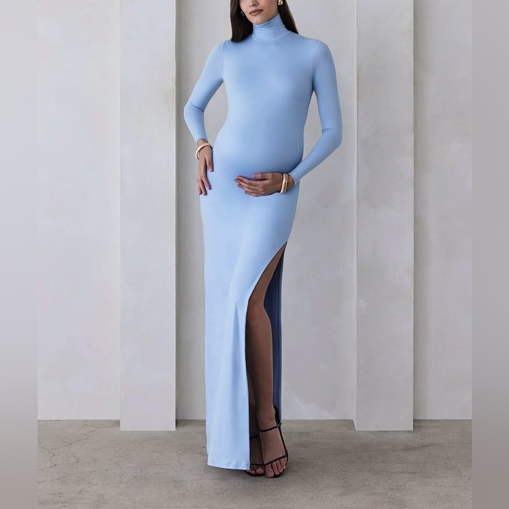 Bumpsuit Dress Women’s Small The Monica Maternity Dress Powder Blue NWT